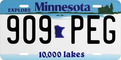 MN license plate 909PEG
