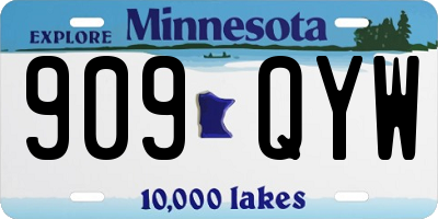 MN license plate 909QYW