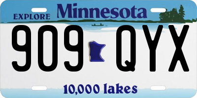 MN license plate 909QYX