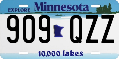 MN license plate 909QZZ