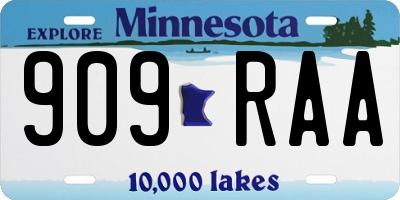 MN license plate 909RAA