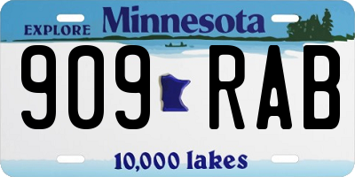 MN license plate 909RAB