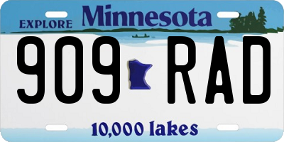 MN license plate 909RAD
