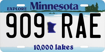 MN license plate 909RAE
