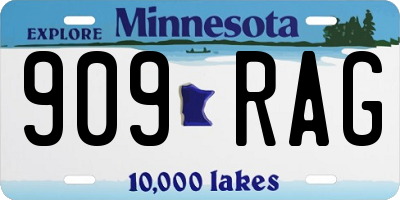 MN license plate 909RAG