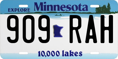 MN license plate 909RAH