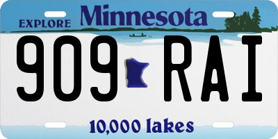 MN license plate 909RAI