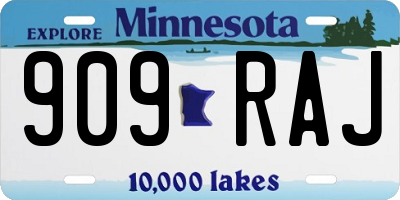 MN license plate 909RAJ