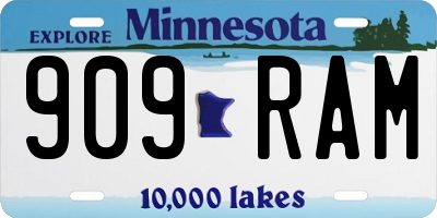 MN license plate 909RAM