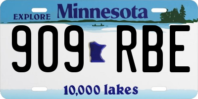 MN license plate 909RBE