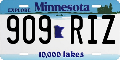MN license plate 909RIZ