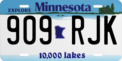 MN license plate 909RJK