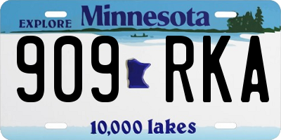 MN license plate 909RKA