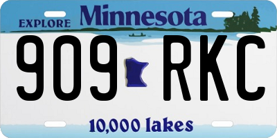 MN license plate 909RKC