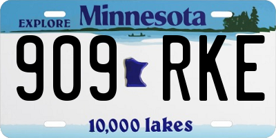 MN license plate 909RKE