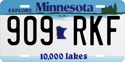 MN license plate 909RKF