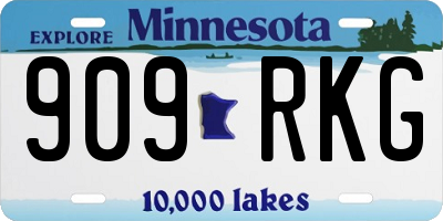 MN license plate 909RKG