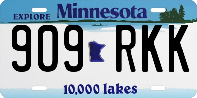 MN license plate 909RKK