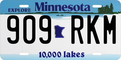 MN license plate 909RKM