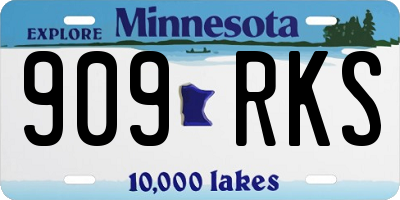 MN license plate 909RKS