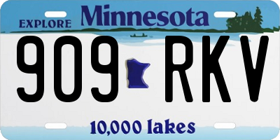MN license plate 909RKV