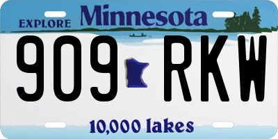 MN license plate 909RKW