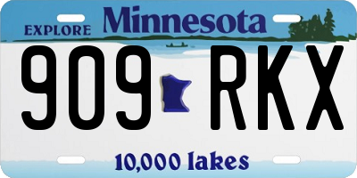 MN license plate 909RKX