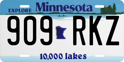 MN license plate 909RKZ