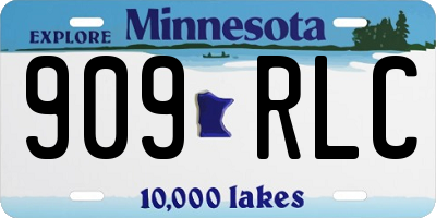 MN license plate 909RLC