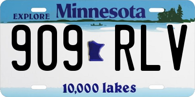 MN license plate 909RLV