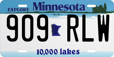 MN license plate 909RLW