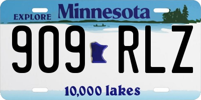 MN license plate 909RLZ