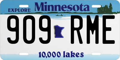 MN license plate 909RME