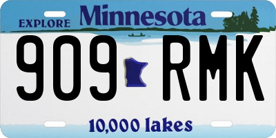 MN license plate 909RMK