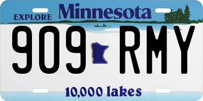 MN license plate 909RMY