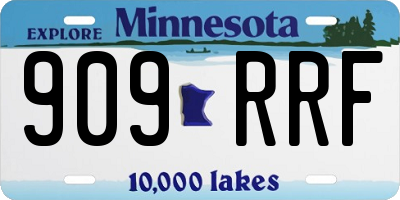 MN license plate 909RRF