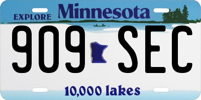 MN license plate 909SEC