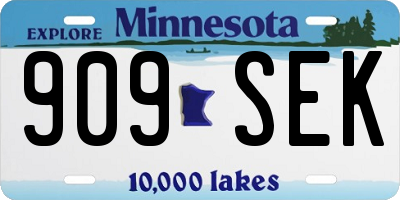 MN license plate 909SEK