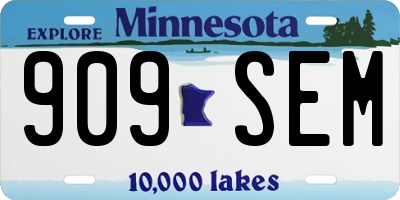 MN license plate 909SEM