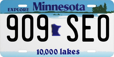 MN license plate 909SEO