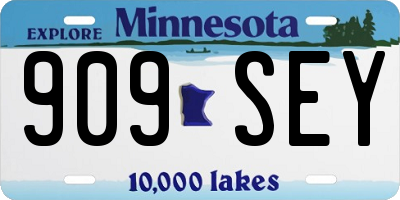 MN license plate 909SEY