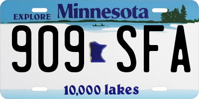 MN license plate 909SFA