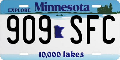 MN license plate 909SFC