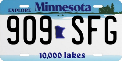 MN license plate 909SFG