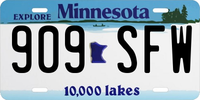 MN license plate 909SFW