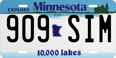 MN license plate 909SIM