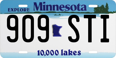MN license plate 909STI