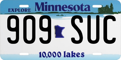 MN license plate 909SUC