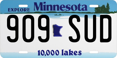 MN license plate 909SUD