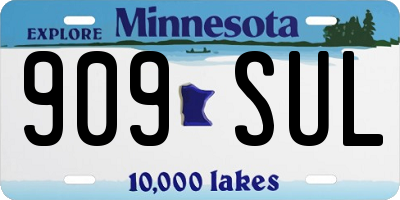 MN license plate 909SUL